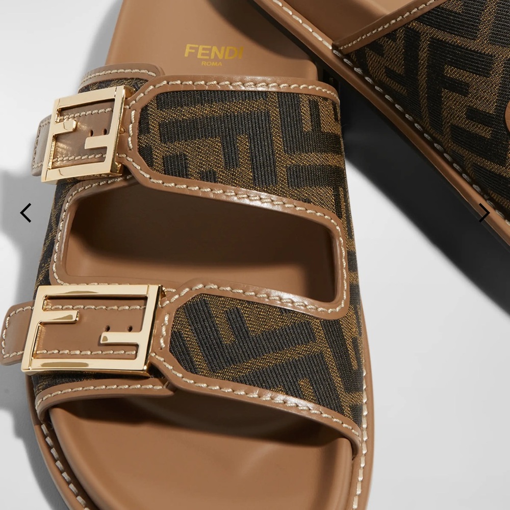 Fendi double buckle slide sandals